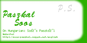 paszkal soos business card